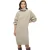 Superdry Gebreide trui-jurk met col voor dames, knielengte (Lichtgrijs)