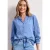 Street One Dames Blouse met gespleten hals en Shiffley-patroon in Blauw