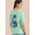 Cecil Dames Shirt met ronde hals en opdruk op de rug in Groen