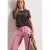 Street One Dames Shirt met ronde hals en tekst in Bruin
