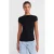 Dames Geribbelde Bootneck Slim Fit T-shirt