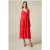 Oltre Long Summer Poplin Dress Red