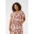 Kaffe Curve gebloemde top koraalrood