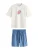 Next Pyjama kort ‘The Rolling Stones’  navy / turquoise / framboos / wit