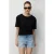 Oversized Geribbelde Ronde Hals T-Shirt