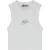 Malelions Women Signature Sleeveless Crop Top | White