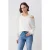 TRENDYOLMİLLA Dames Ecru Effen Lang Oversized Blouses