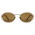 Miu Miu Ovale Dames Zonnebril Brass Goud Donkerbruin MU52YS