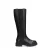 Manfield – Dames – Zwarte leren hoge laarzen –