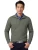 Casa Moda trui groen effen half zip