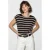 Gestreepte gebreide top met boothals