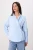 TRENDYOLMİLLA Dames Blauw Effen Driekwart mouw Oversized Overhemden