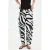 Mango barrel broek met zebraprint – zwart