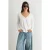TRENDYOLMİLLA Dames Ecru Effen Lang, Relaxed fit T-shirts