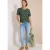 Cecil Dames Shirt met ronde hals en palmopdruk in Groen