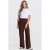 JANSEN Amsterdam wide leg regular waist broek bruin