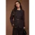TRENDYOLMİLLA Dames Bruin Gestreept Lang Regular fit Blazers