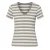 Taupe & Wit Gestreepte V-hals Top – Modern, Veelzijdig en Moeiteloos Chic