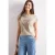 Street One Dames Shirt met hangende schouder en artwork in Beige