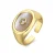 Luxenter ring met wit parelmoer 18k gouden afwerking – Staxo