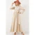 Langsleeve A-vorm Maxi-jurk met Tailleband Detail