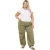 Brave Soul Dames/Dames Ringer Crew Hals Plus T-shirt (Wit/Kaki)
