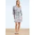 Victoria broderie katoenen jurk in wit en marineblauw