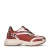 Sacha chunky leren sneakers rood/zilver