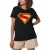 Superman Dames-T-shirt met 2025-logo (Zwart)