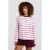 America Today gestreept T-shirt met tekst – lichtroze