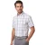 Ledub Modern Fit overhemd wit geruit korte mouw