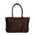 Manfield leren gevlochten shopper bruin