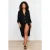 Trendyol Curve Dames Zwart Effen Midi Lang Strandkleding Blousejurk Grote maten Jurk