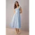 TRENDYOLMİLLA Dames Blauw Effen Midi Mouwloos Casual Skater Jurken