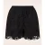 Luna broderie anglaise katoenen shorts in zwart