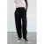 Mango barrel broek met krijtstreep – donkerblauw