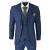 Heren 3-delige Kostuum Blauw Goud Check Peaky Blinders 1920 Gatsby Stijl Vintage Kostuum