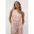 AMAYA Amsterdam high waist gebloemde broek met linnen lichtroze