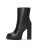 Minimalist black boots with high heel and platform