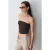 Dames Strapless Crop Bandeau Top