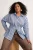 Trendyol Curve Dames Blauw Gestreept Driekwart mouw Getailleerd Grote maten Overhemden