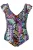 Ulla Popken Badpak  turquoise / donkerroze / zwart / wit