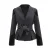Bi-materiaal blazer en geknoopt riem