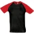 SOLS Heren Funky Contrast T-Shirt met korte mouwen (Zwart/Rood)