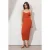TRENDYOLMİLLA Dames Oranje Effen Midi Mouwloos Avond / Dagelijks Bodycon Jurken