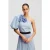 Karl Lagerfeld Flower One Shoulder Blouse Kentucky Blue