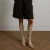 Manfield – Dames – Beige stretch laarzen met hak –