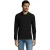 SOLS Heren Perfect Effen Piqué Poloshirt met Lange Mouwen (Zwart)
