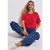 Street One Dames Zacht shirt met tekst in Rood