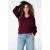 MS Mode gebreide trui met ajourdetails – donkerrood